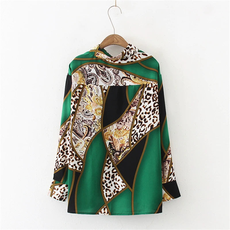 Eleanor Colorblock Leopard Print Shirt