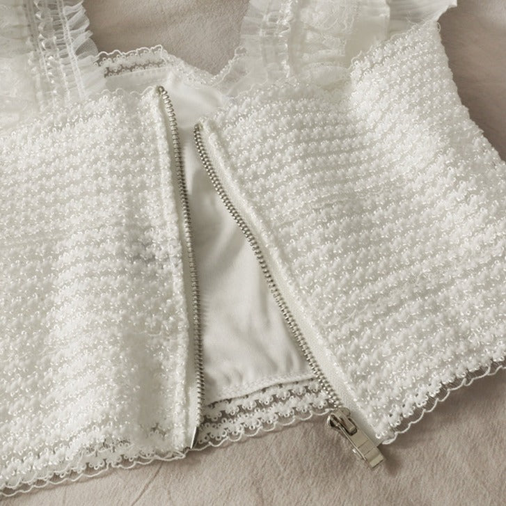 Kira lace strapped Cropped Tops