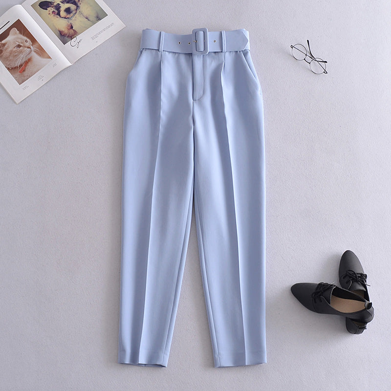 Voila Belted eyelet pegged High Waist Trousers