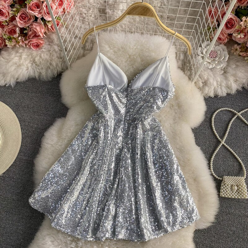 Sasha Sequined Skater Dress