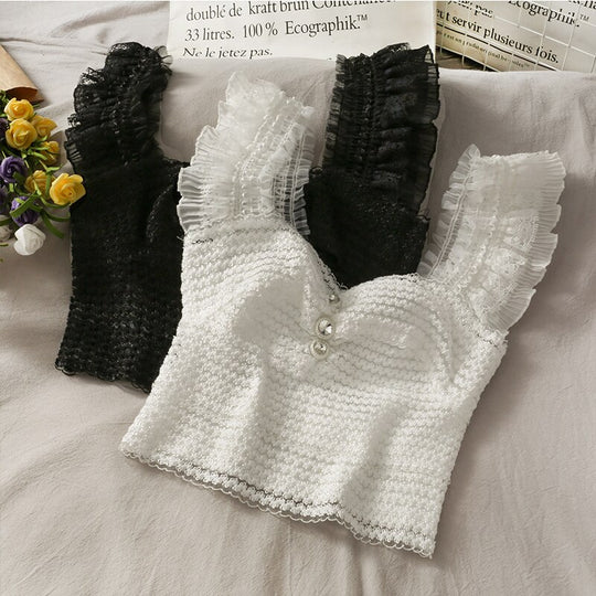 Kira lace strapped Cropped Tops