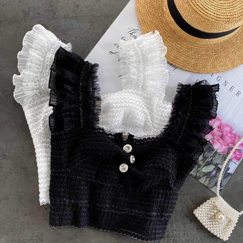 Kira lace strapped Cropped Tops