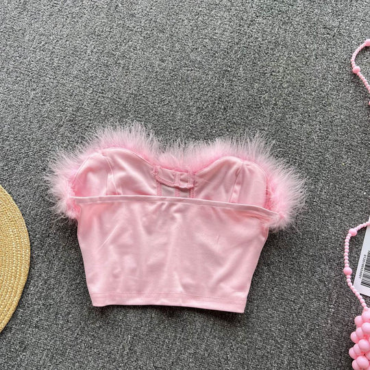 Miranda Strapless Bustier with Feather