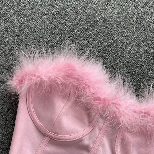 Miranda Strapless Bustier with Feather