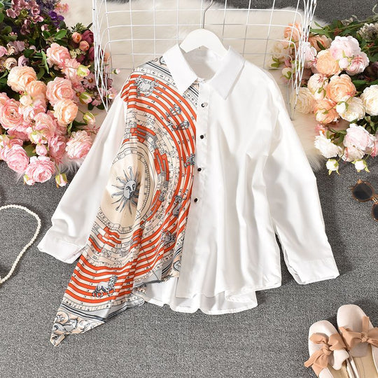 Elizabeth Asymmetric Printed Shirt
