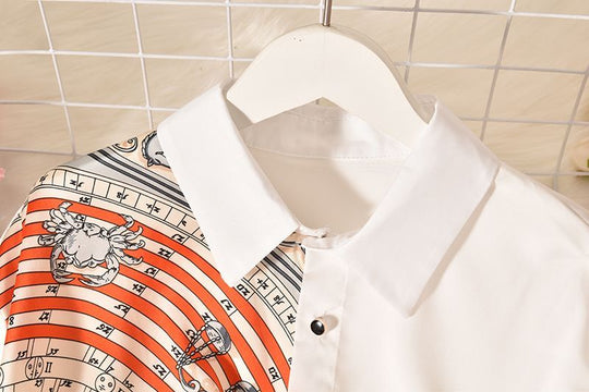 Elizabeth Asymmetric Printed Shirt