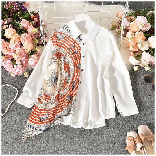 Elizabeth Asymmetric Printed Shirt