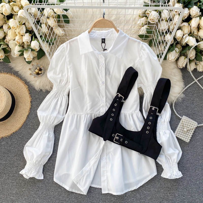 Lucy Puff sleeves Blouse with Gormmet Body Harness