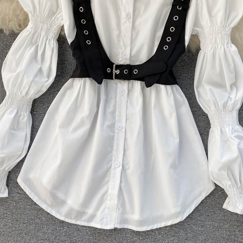 Lucy Puff sleeves Blouse with Gormmet Body Harness