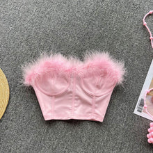 Miranda Strapless Bustier with Feather