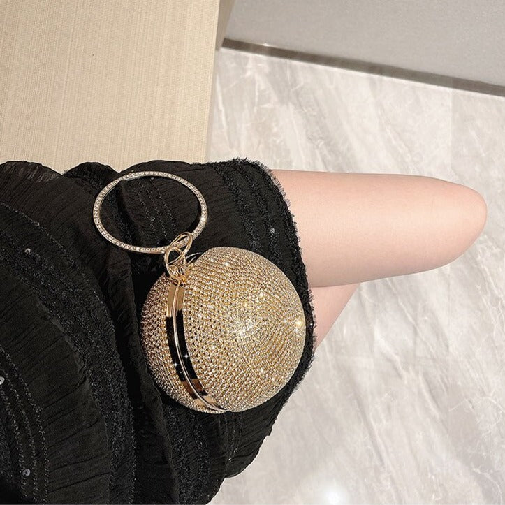 Crystal 3D Clutch with Shoulder Chain