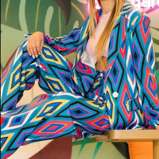 Cleo Printed Blazer and Pants Set