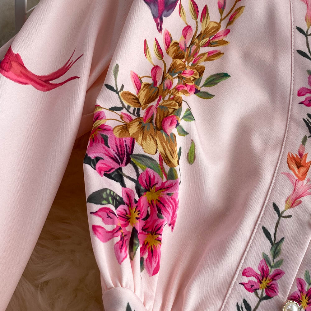 Fiona long sleeves floral print Vintage dress
