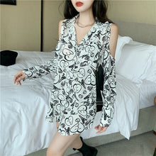 Ava Graffiti Blouse with Waist Belt