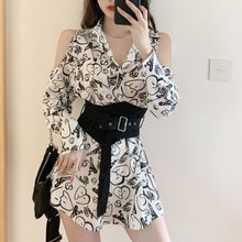 Ava Graffiti Blouse with Waist Belt