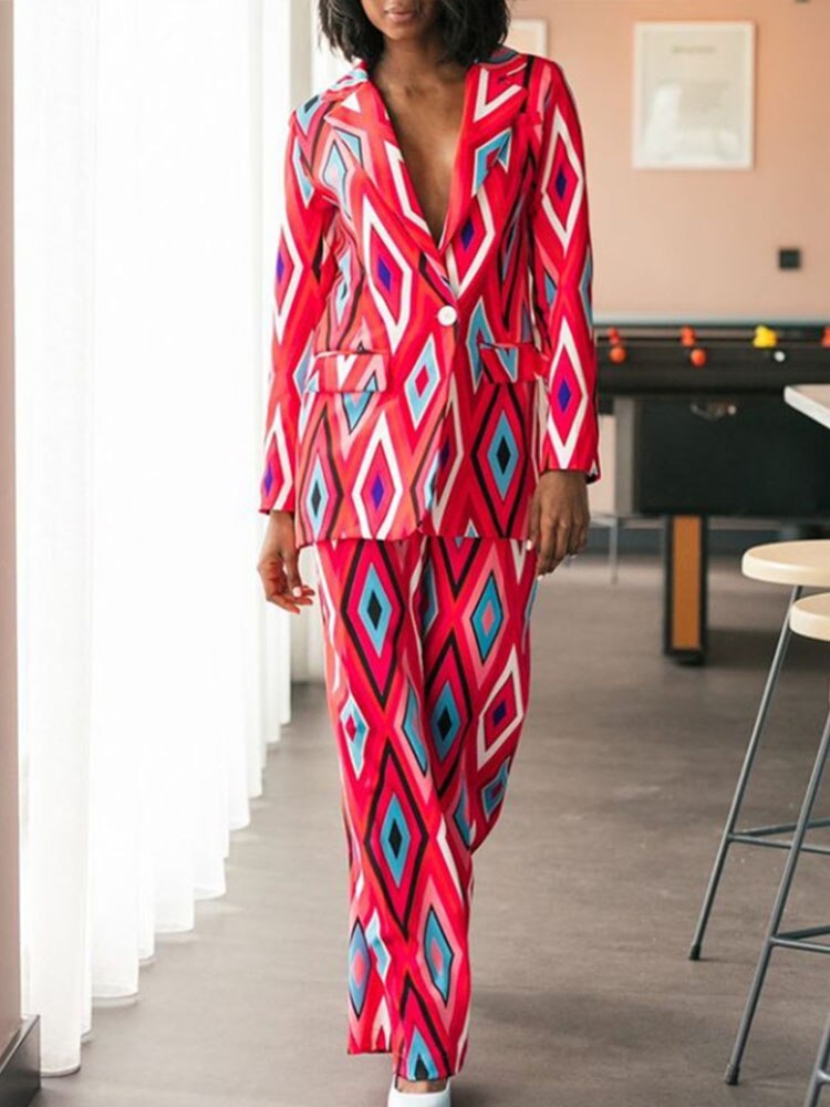 Cleo Printed Blazer and Pants Set