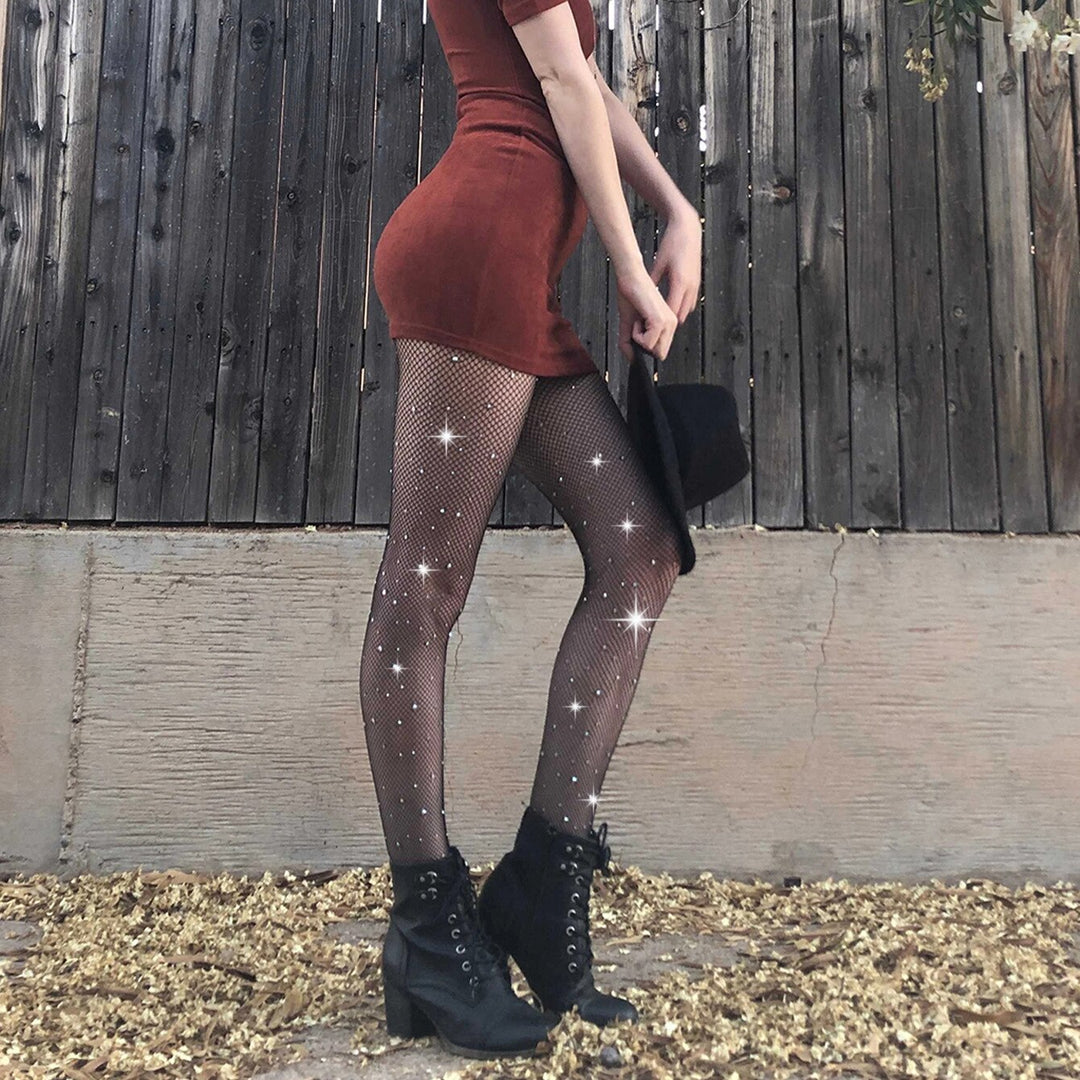 Rhinestone Fishnet Stockings