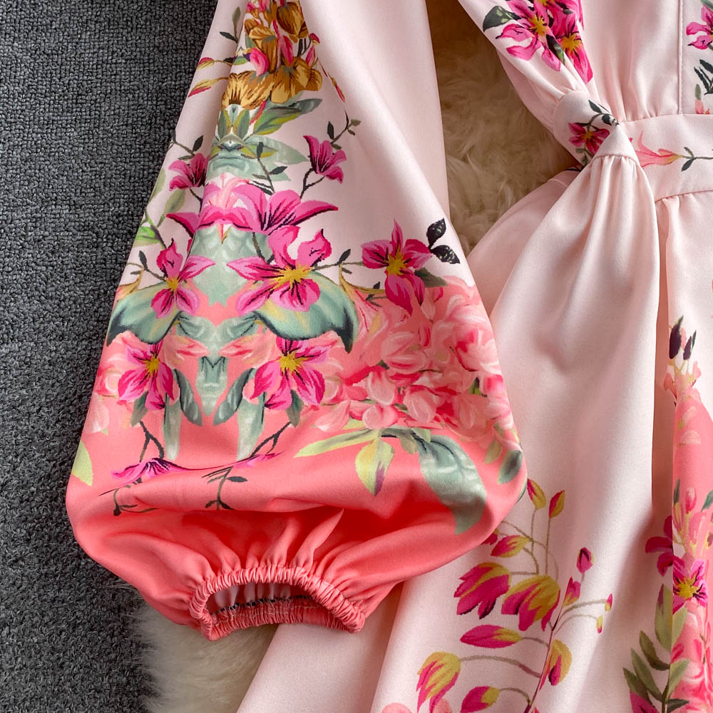 Fiona long sleeves floral print Vintage dress