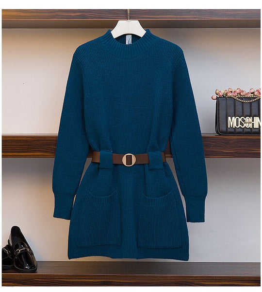 Toronto Sweater Dress with Belt