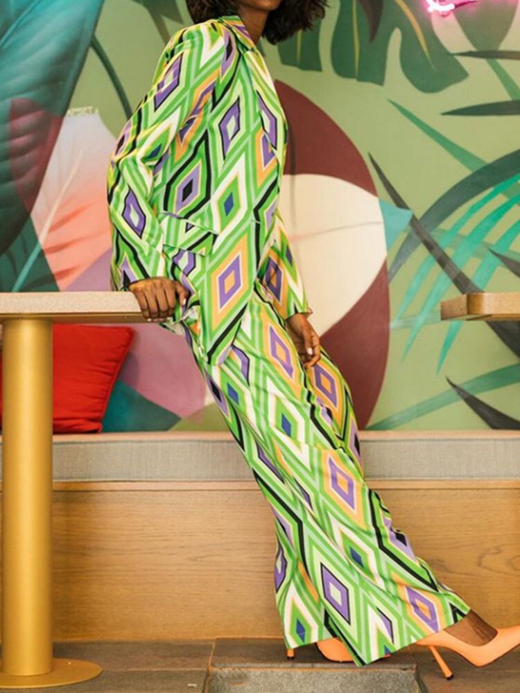 Cleo Printed Blazer and Pants Set