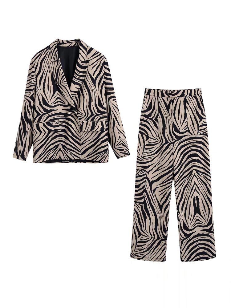 Kimora Printed Blazer and Pants Set