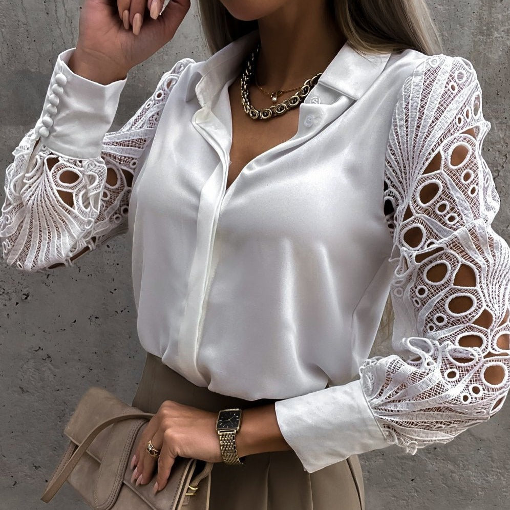 Ingrid Lace Hollow out Shirt