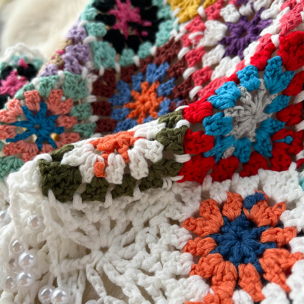 Omura Two Piece Crochet Blouse with Skirt Set