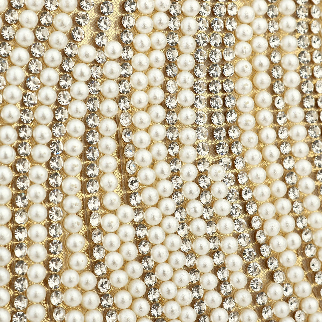 Maisie Rhinestone Clutch with Pearl Detailing