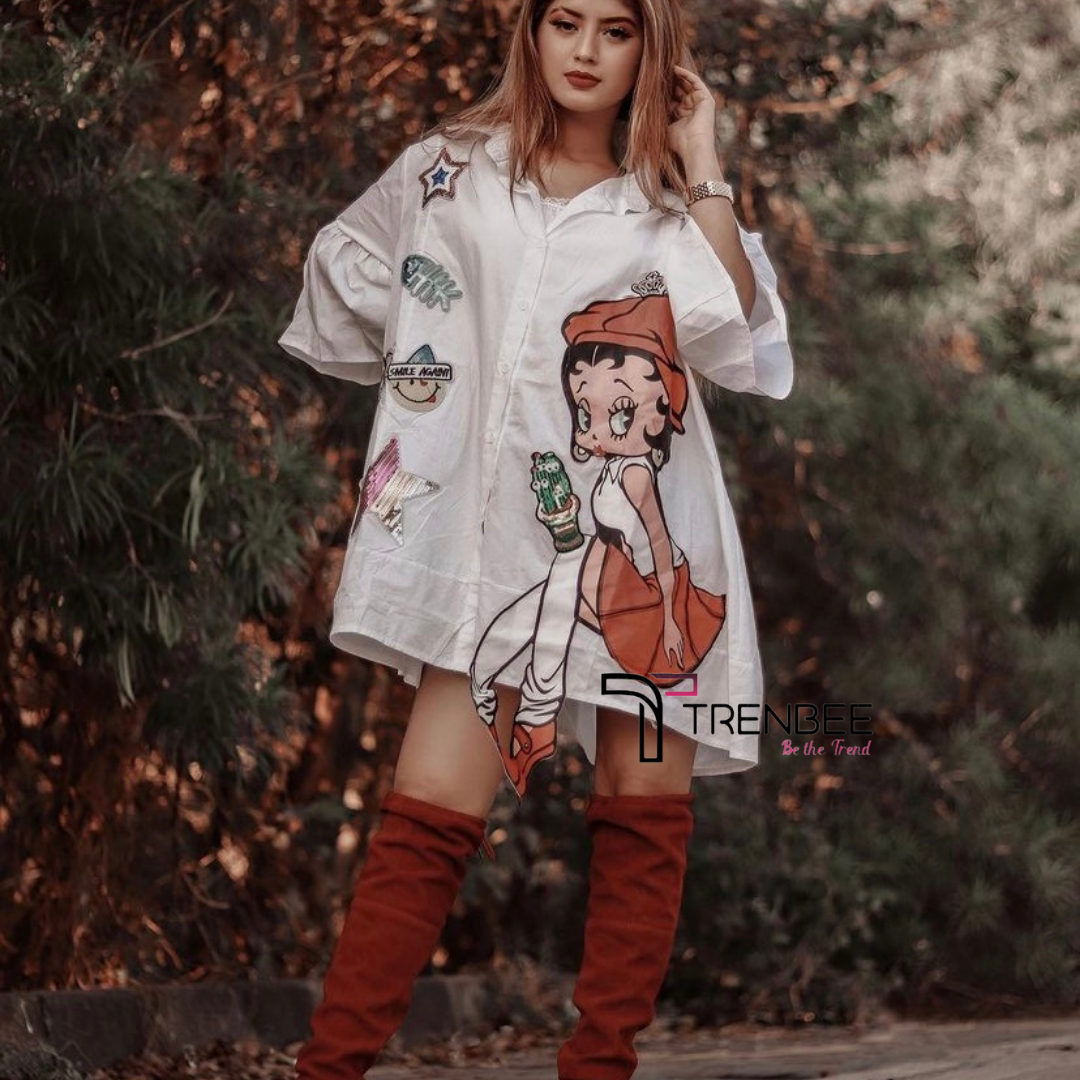 Lily Doll Print Shirt Dress