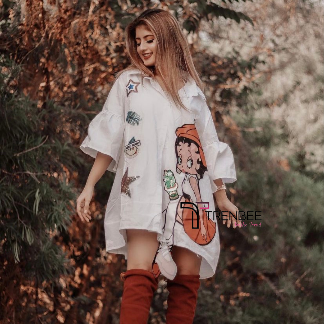 Lily Doll Print Shirt Dress