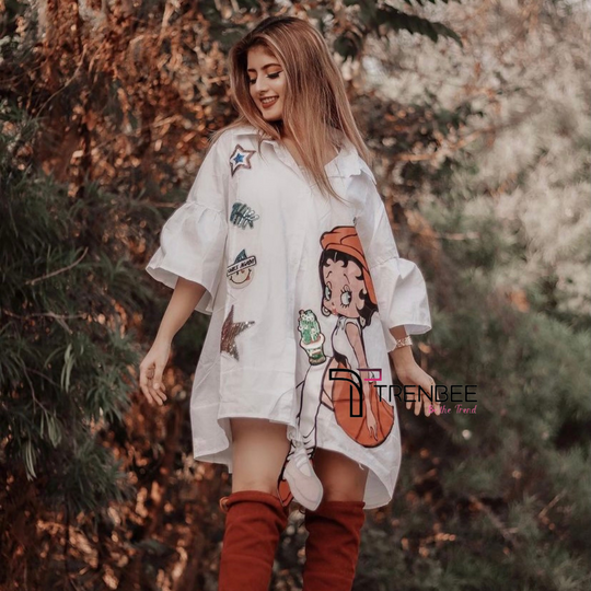 Lily Doll Print Shirt Dress