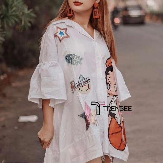 Lily Doll Print Shirt Dress