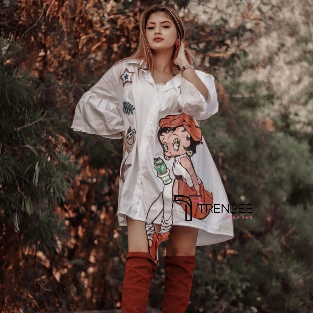 Lily Doll Print Shirt Dress