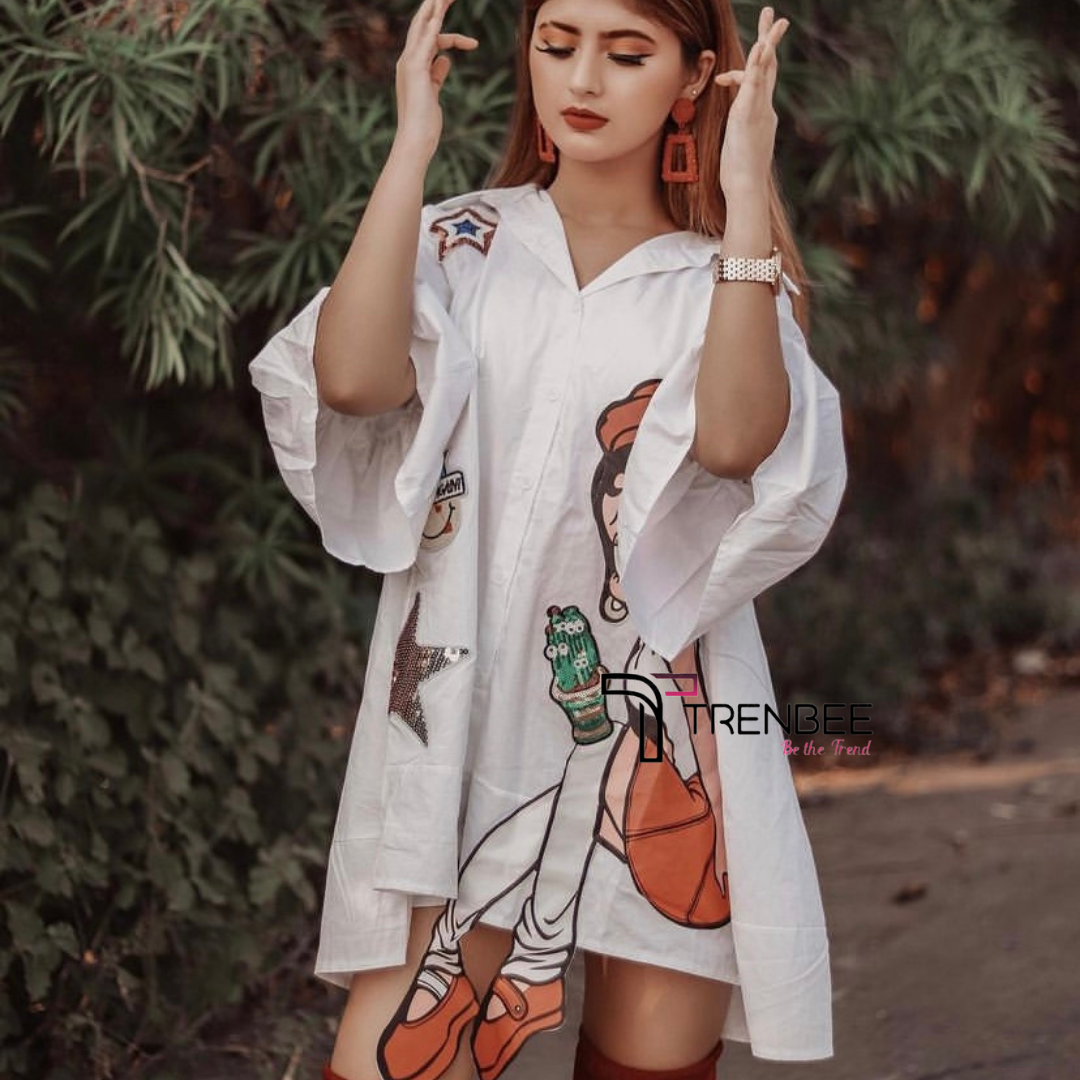 Lily Doll Print Shirt Dress