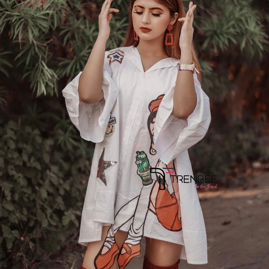 Lily Doll Print Shirt Dress