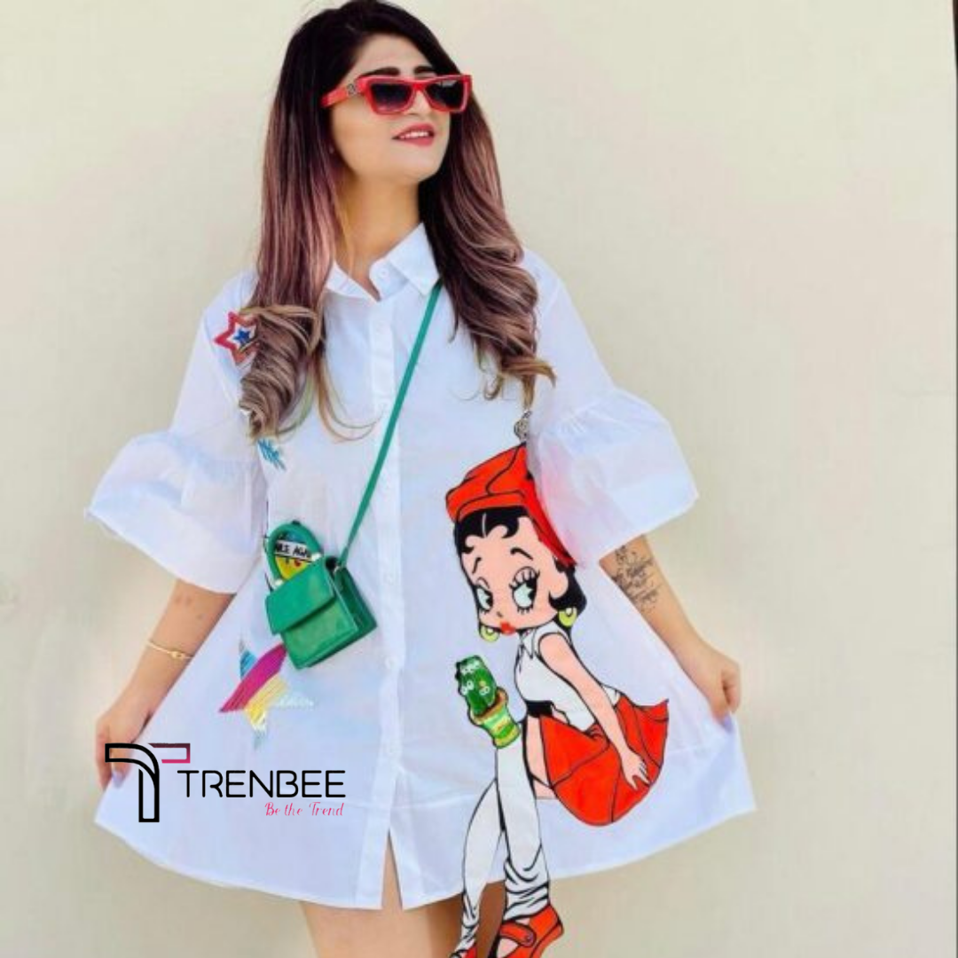 Lily Doll Print Shirt Dress