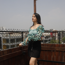 Emerald Crop Top with Up and Down Sleeves