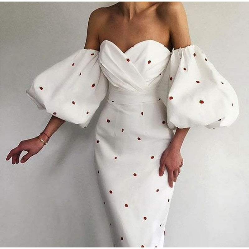 Vienna Mermaid Dress with Lantern Sleeves