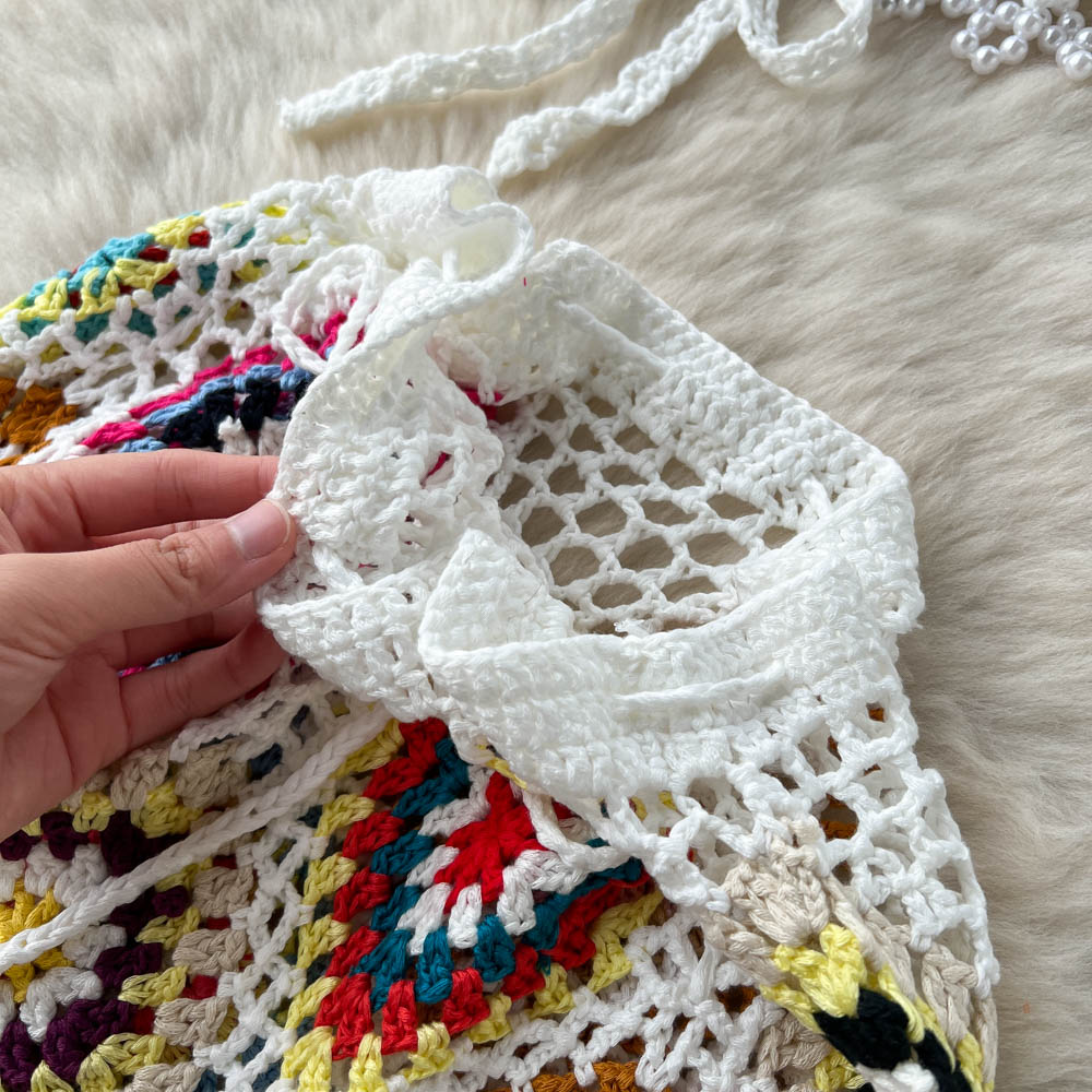 Omura Two Piece Crochet Blouse with Skirt Set