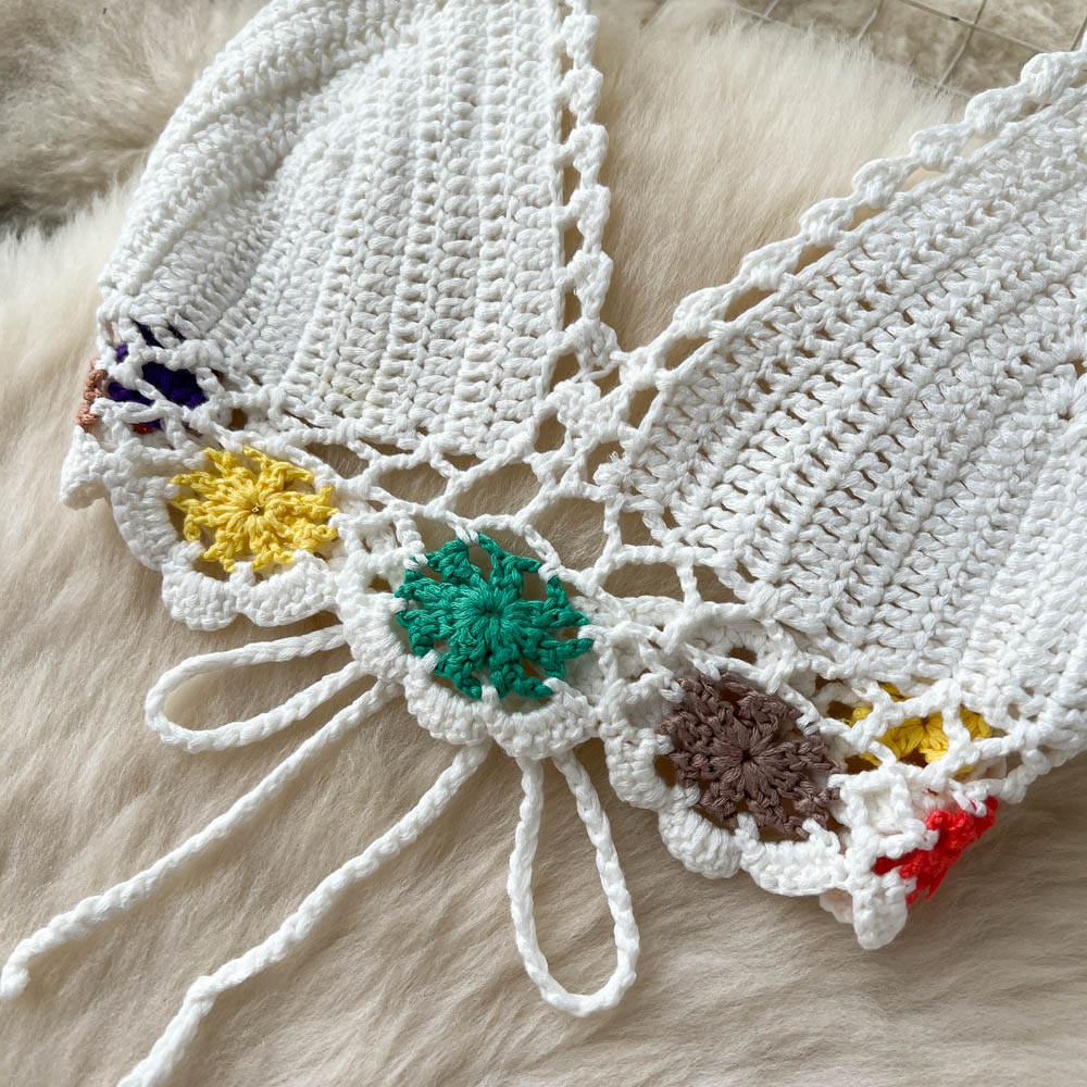 Marella Two Piece Crochet Blouse with Skirt Set