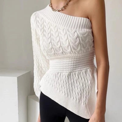 Pamella One shoulder knit Sweater