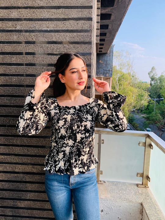 Seychelles Up and Down smocking Top