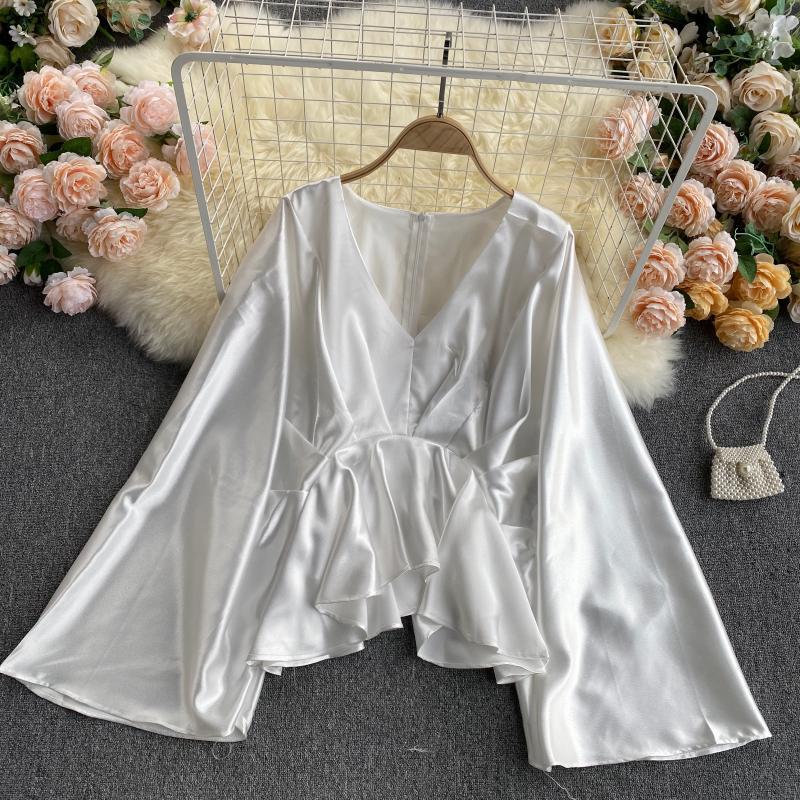 Anastasia Batwing Sleeves Satin Top