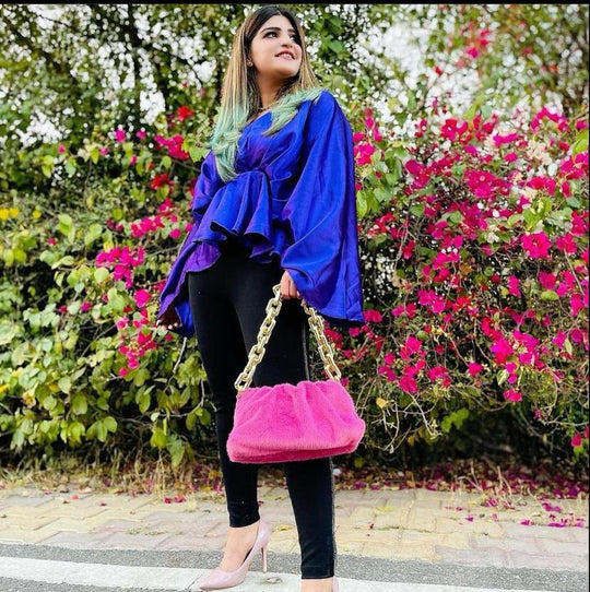 Anastasia Batwing Sleeves Satin Top