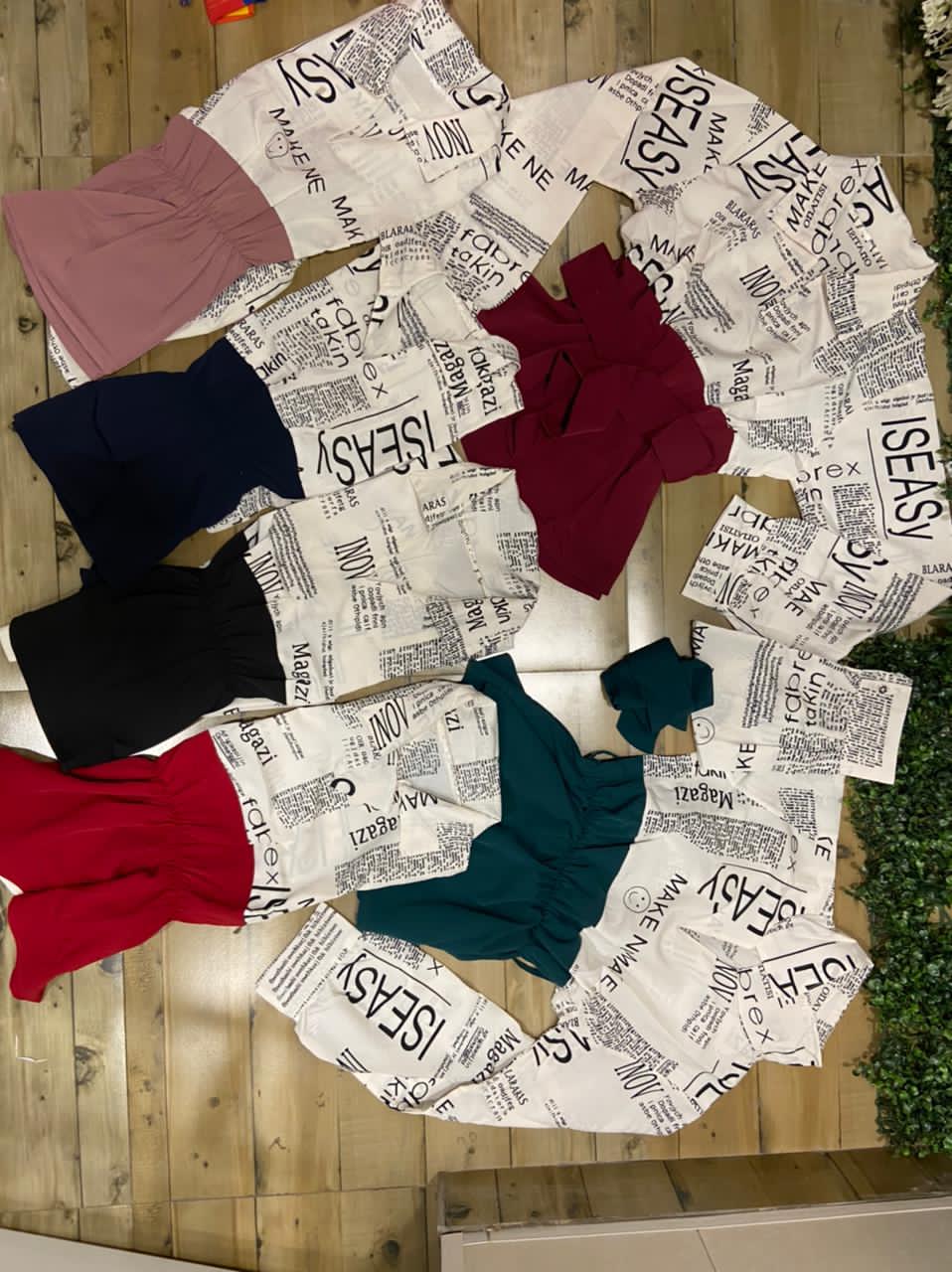 Avril Newspaper Print Peplum Top