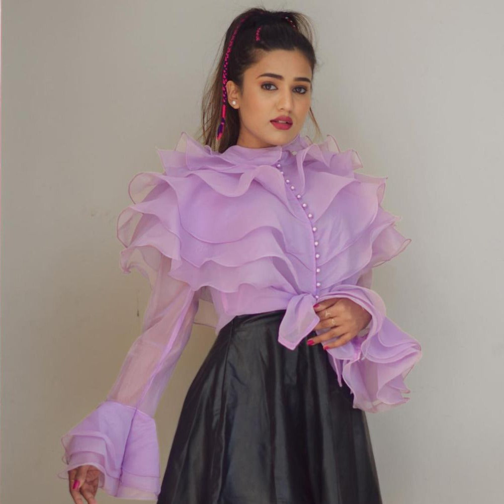 Omorfia pearla blouse with turn-down collar