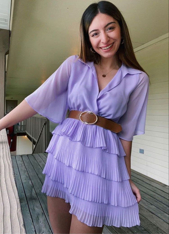 Ariana Pleated Ruffle Dress