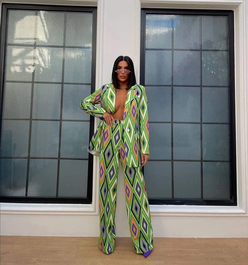 Cleo Printed Blazer and Pants Set