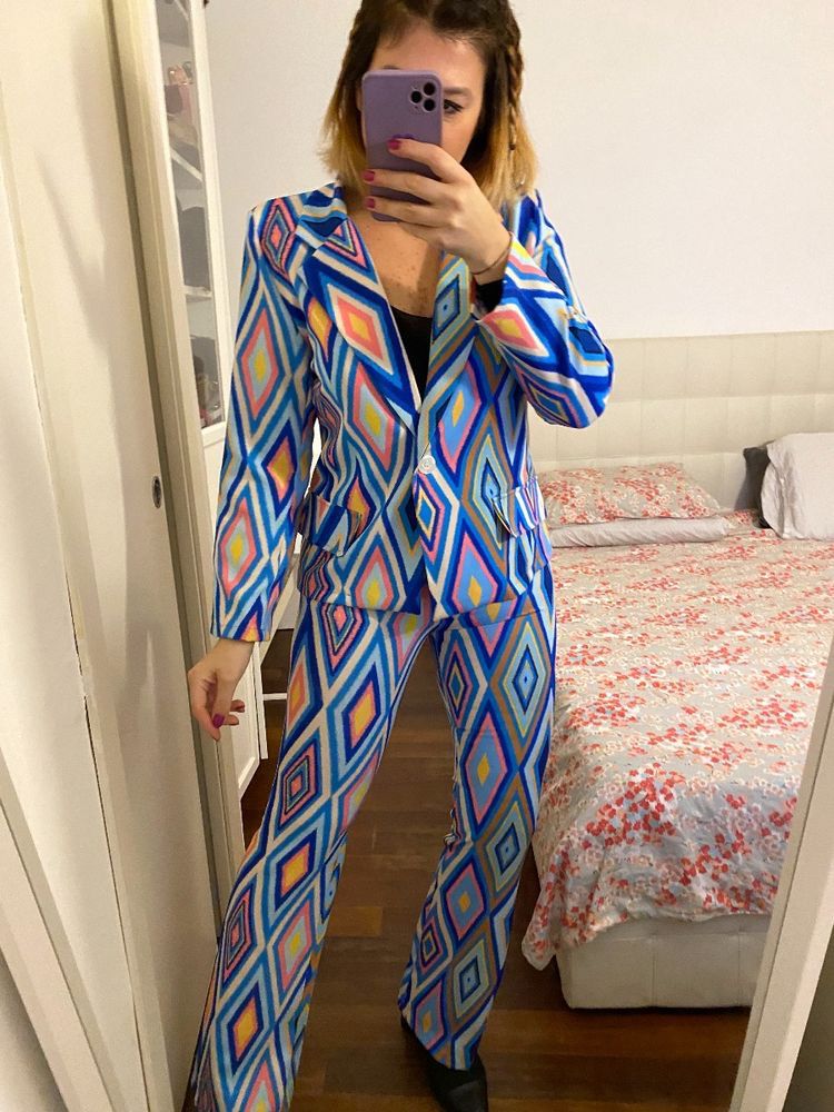 Cleo Printed Blazer and Pants Set