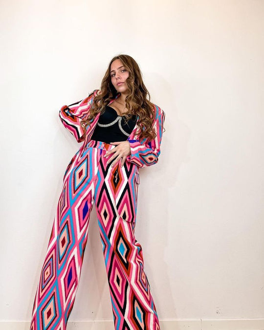 Cleo Printed Blazer and Pants Set